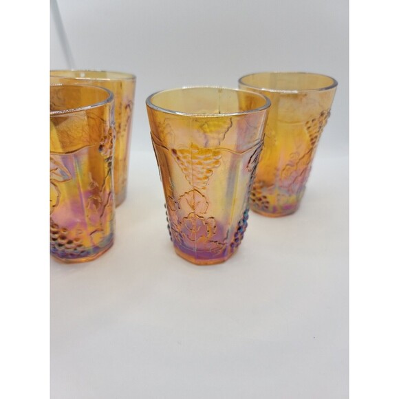 Carnival Glass Juice Glasses Set Of 4 - Picture 9 of 15